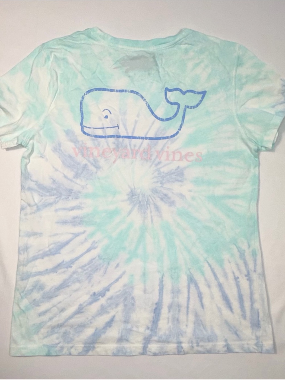 Vineyard Vines Girls' Tie-Dye Whale Tee in Light Blue